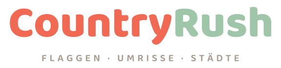 CountryRush. Flaggen, Umrisse, Städte.